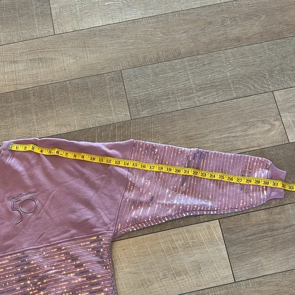 Walt Disney World 50th spirit jersey lilac sequin sweatshirt limited and rare - Picture 11 of 12